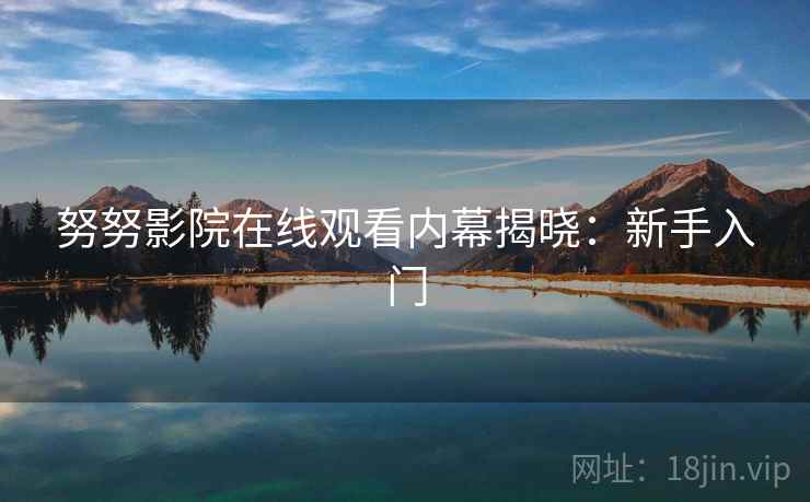 努努影院在线观看内幕揭晓：新手入门